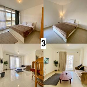 Ένα ή περισσότερα κρεβάτια σε δωμάτιο στο Happy Home in Madinaty