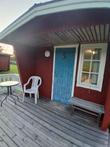 Balkón nebo terasa v ubytování Höljes Camping & Ställplatser