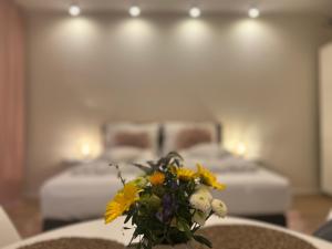 Voodi või voodid majutusasutuse Die "Boho Suite" im Herzen von Hartberg I Parking toas