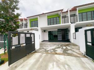 a house with a gate in front of it at A23 Hello Baby Dato Onn Tebing 15PAX Private Bathroom in Johor Bahru