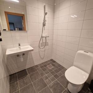 Koupelna v ubytování Nordby Hotell