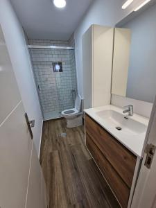 a bathroom with a sink and a toilet at Ático Alameda in Santa Cruz de la Palma