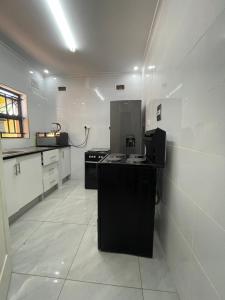 a kitchen with a stove and a sink in it at The Extension in Umtali