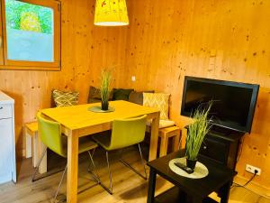 TV a/nebo společenská místnost v ubytování Stella's Holzchalet