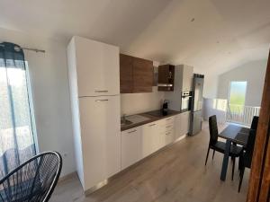 Kuchyň nebo kuchyňský kout v ubytování Apartman Leina