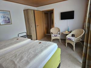 TV a/nebo společenská místnost v ubytování Seehotel Andree & Gästehaus Seehof