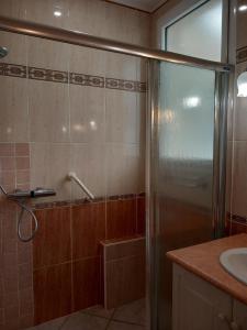 a bathroom with a shower and a sink at Douceur Vendéenne in La Roche-sur-Yon