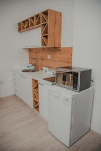 Kuchyň nebo kuchyňský kout v ubytování Jes Apartments
