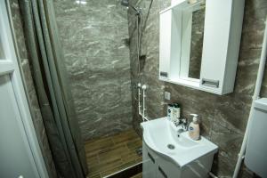 Koupelna v ubytování Apartmani DB na Limu, Prijepolje