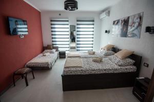 Postel nebo postele na pokoji v ubytování Apartmani DB na Limu, Prijepolje