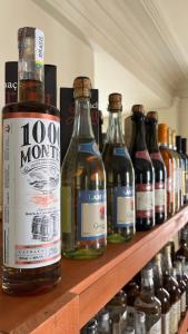贝洛奥里藏特Nuhh Hostel的架子上一排酒