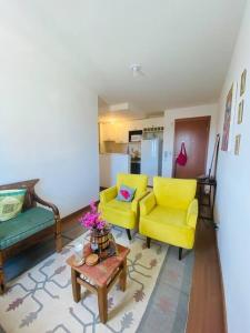 Dapur atau dapur kecil di Apart em SJDR às margens da estrada real