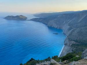 an aerial view of a beach on the amalfi coast at Stefania's house in Agia Effimia