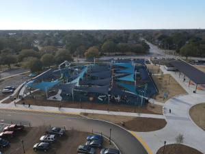an aerial view of a water park at Near Park Circle, Downtown, And Beaches in Charleston