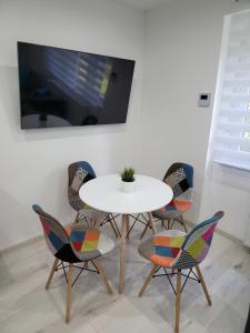 Posezení v ubytování Blue Apartman + 9 fotografií