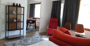 Χώρος καθιστικού στο Kuukkeli Apartments Vuotso