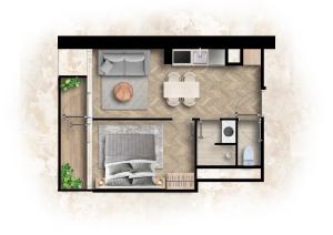 a drawing of a floor plan of a house at Quartier Libre Opera in Paris