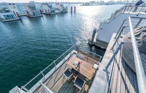 an aerial view of a cruise ship in the water at 10 Ost in Olpenitz