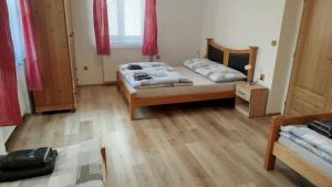 Postel nebo postele na pokoji v ubytování Apartmány pod Barunčinou školou