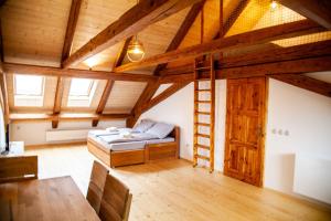 Ένα ή περισσότερα κρεβάτια σε δωμάτιο στο Apartmány Temechov