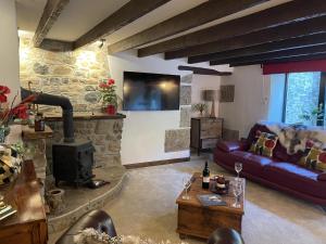 TV a/nebo společenská místnost v ubytování Luxury Dog-Friendly 5 Star Cottage with Hot Tub