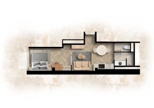 a drawing of a floor plan of a house at Quartier Libre Opera in Paris