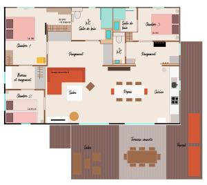 "LE MARINA" Maison & Appartements proche de la mer avec piscine平面图