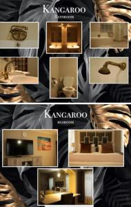 a collage of different pictures of a bathroom at If Not Why Not Guesthouse in Potchefstroom