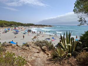 a group of people on a beach with the ocean at Villalba in Cala Liberotto