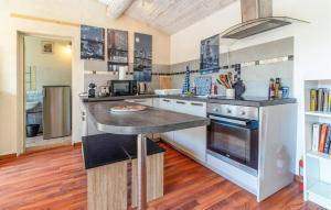 a kitchen with a large island in a room at Amazing Apartment In Avignon With Wifi in Avignon