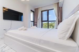 Postel nebo postele na pokoji v ubytování Lauta Forest 1-bedroom apartment