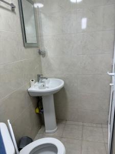 ein Badezimmer mit Waschbecken und Toilette in der Unterkunft House in Tsikhisdziri, Kobuleti in K'veda Ulianovka + 3 Fotos