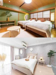 Postel nebo postele na pokoji v ubytování G新宿最中心 两室一厅 新宿三丁目车站4分 2 rooms Shinjuku center 4 mins to ST Max 7P 直达新宿 涉谷 表参道 池袋 上野 代代木 银座 原宿 品川