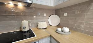 Kuchyň nebo kuchyňský kout v ubytování Aeraki Luxury Apartment