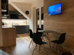Kuchyň nebo kuchyňský kout v ubytování Apartmán Vrbno pod Pradědem