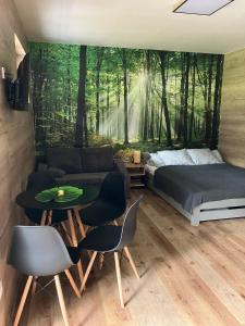 Postel nebo postele na pokoji v ubytování Apartmán Vrbno pod Pradědem