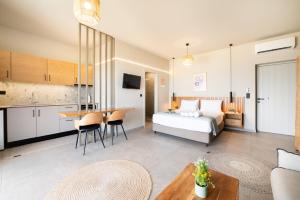A bed or beds in a room at Petrichor