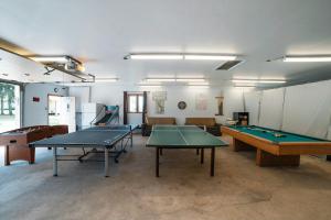a room with two ping pong tables in it at Luxury Beach Cottage - Maijac Resort & Marina in Burks Falls