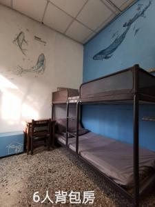 Ένα ή περισσότερα κρεβάτια σε δωμάτιο στο Huangpu Hostel
