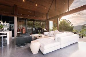 En generel udsigt til bjerge eller udsigt til bjerge taget fra villaen