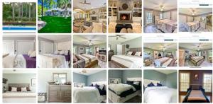 a collage of photos of a hotel room at Georgia's Nature Retreat On Old Mill Pond in Statesboro