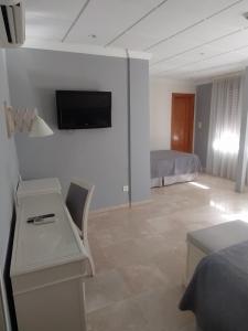 Una televisión o centro de entretenimiento en Hotel Sacromonte