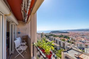 Balkón nebo terasa v ubytování 2 PIECEs BALCON VUE IMPRENABLE MER---VILLE---MONTAGNE