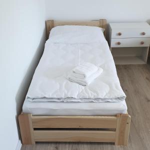 Ένα ή περισσότερα κρεβάτια σε δωμάτιο στο Apartmán Stará Myjava