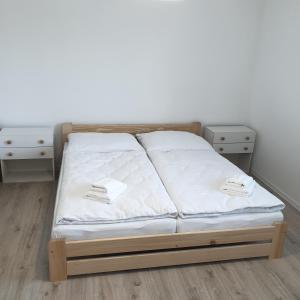 Ένα ή περισσότερα κρεβάτια σε δωμάτιο στο Apartmán Stará Myjava