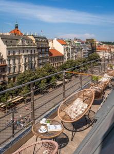 Výhľad na mesto Praha alebo výhľad na mesto priamo z apartmánového hotela