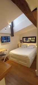 a bedroom with a large bed in a room at La Loge Du Vieux Lyon in Lyon