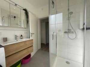 Koupelna v ubytování Appartements BERGTRAUM