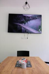 Μια τηλεόραση ή/και κέντρο ψυχαγωγίας στο Apartments and Rooms La Vida