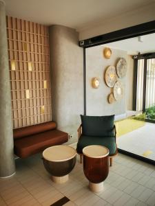 Posezení v ubytování Zielony Zakątek Merwede - 50m od morza